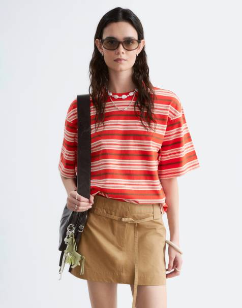& Other Stories boxy oversized t-shirt in red stripes - view 1
