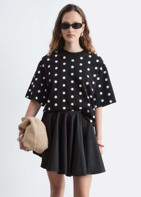 & Other Stories boxy T-shirt i sort polkaprikket - view 1