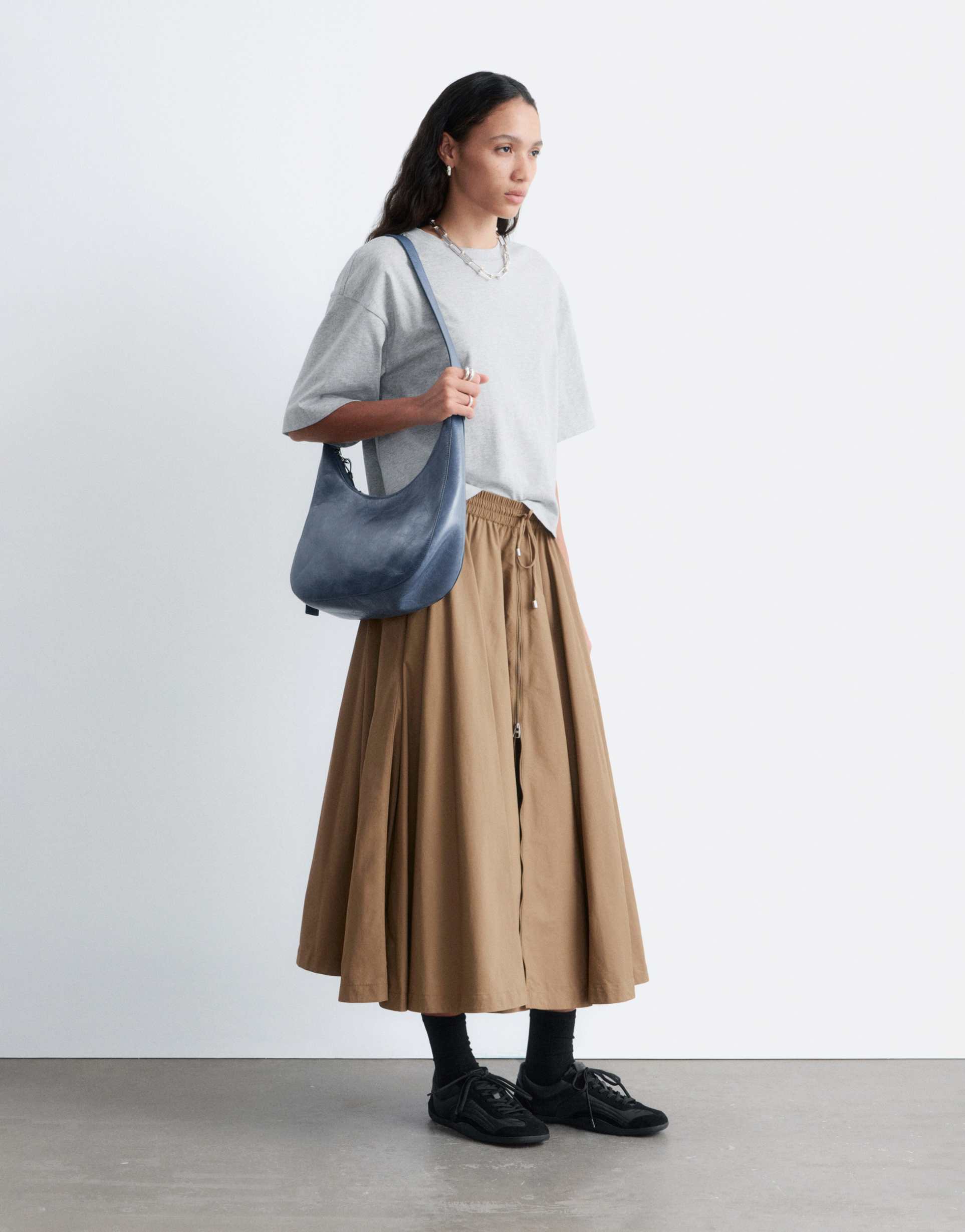 & other stories boxy t-shirt in heather gray