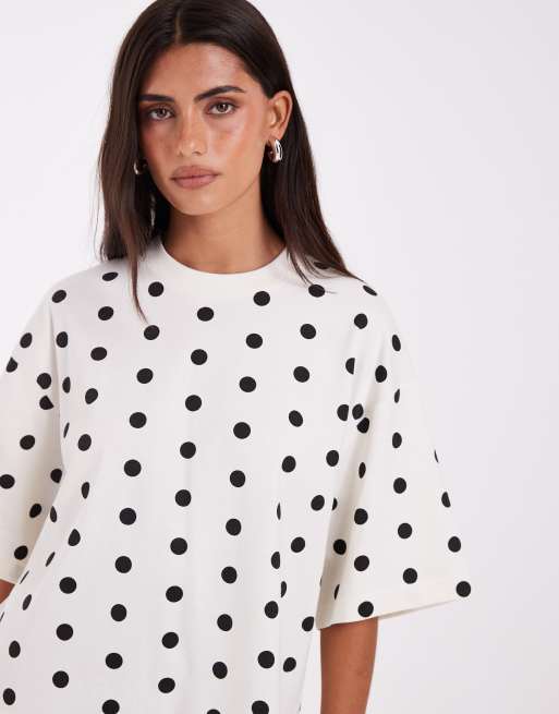 & Other Stories boxy t-shirt in white polka dot , 3 of 4