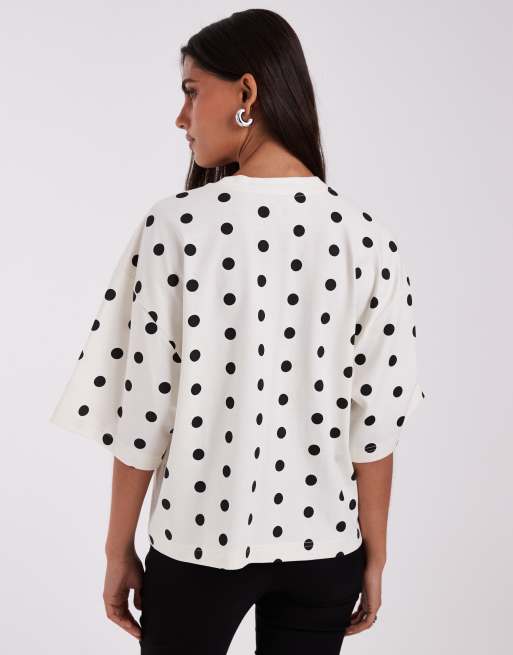 & Other Stories boxy T-shirt met witte polkadot, 4 van 4