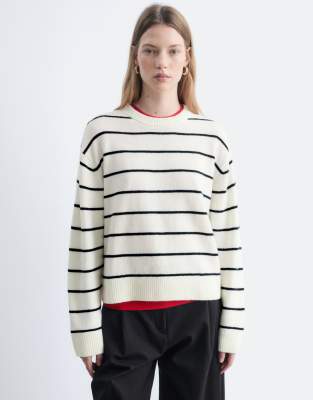 & Other Stories Boxy Wool And Cotton Blend Sweater In Green