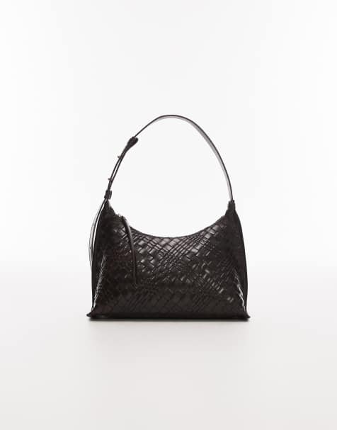 & Other Stories – Brązowa pleciona torebka crossbody z naturalnej skóry - view 1