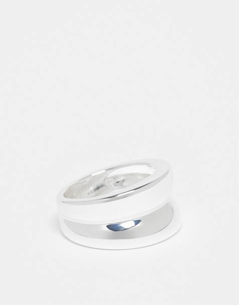 & Other Stories – Breiter, geformter Ring in Silberoptik - view 1