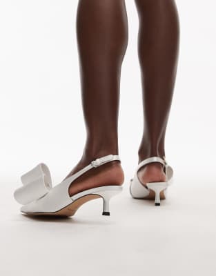 & Other Stories Bridal Slingback Kitten Heels With Rhinestone Bow