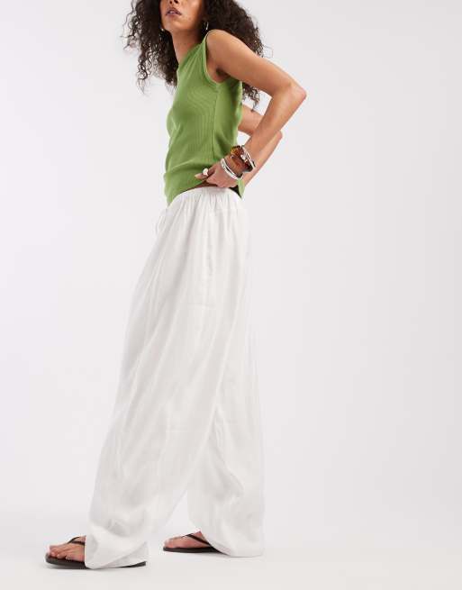 & Other Stories - Broek met ballonpijpen en gestrikte taille in wit, 2 van 5