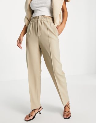 \u0026 Other Stories - Broek met plooien aan de voorkant in beige | ASOS