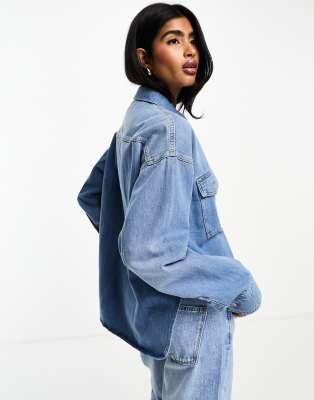 & Other Stories Brooke oversize denim shacket in soft blue