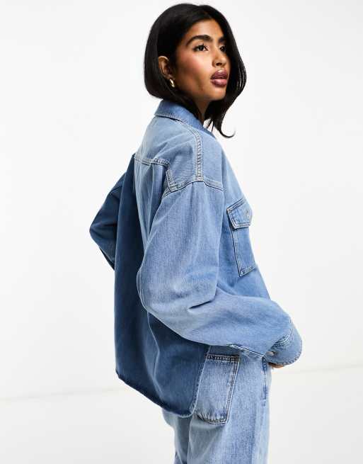 Denim on sale shacket women's