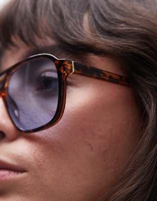 & Other Stories Brown Tortoise Shell Retro Aviator Sunglasses In Brown