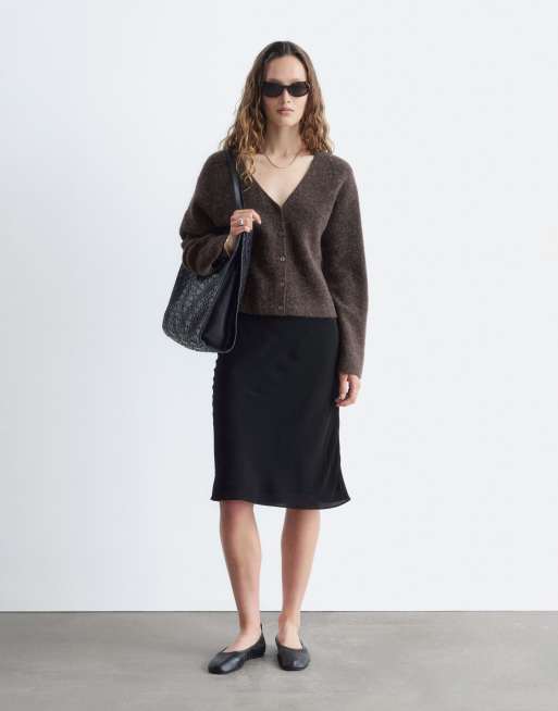 & Other Stories - Brun cardigan med knapper foran i alpaka- og uldblanding, 2 af 4