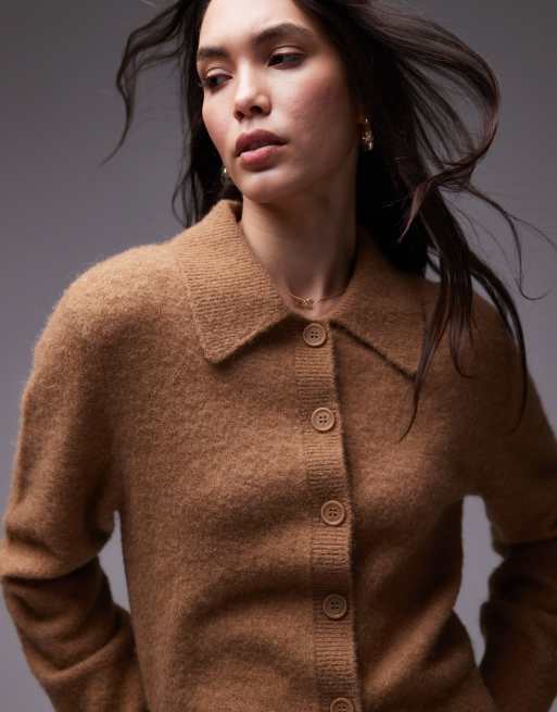 & Other Stories – Brun kofta i alpacka- och ullblandning med krage , 3 av 4