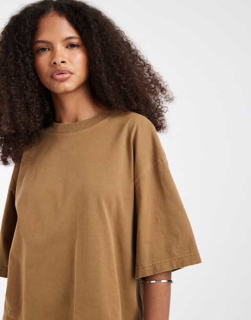 & Other Stories - Brun oversized T-shirt i firkantet pasform, 2 af 4