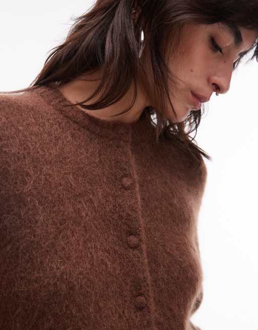 & Other Stories - Brun superblød cardigan i mohair- og uldblanding, 4 af 4