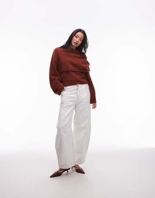 & Other Stories - Brun sweater med drapering og indpakket design i alpakauld, 2 af 4