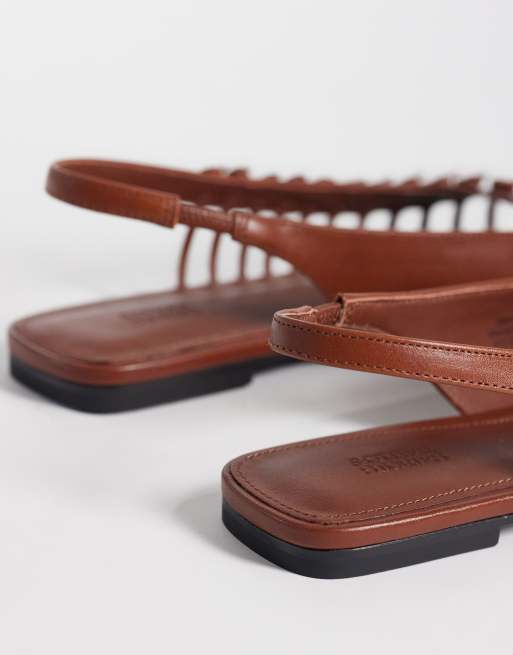 & Other Stories - Brune flade sandaler med knude i 100% læder, 4 af 4
