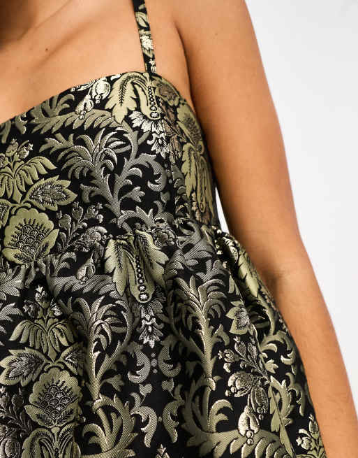 & Other Stories bustier top in metallic jacquard pattern | ASOS