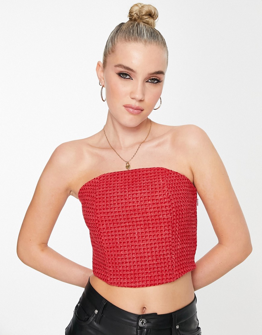 & Other Stories bustier top in red-Black