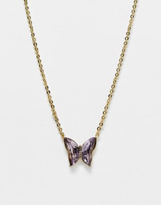 & Other Stories butterfly necklace in gold