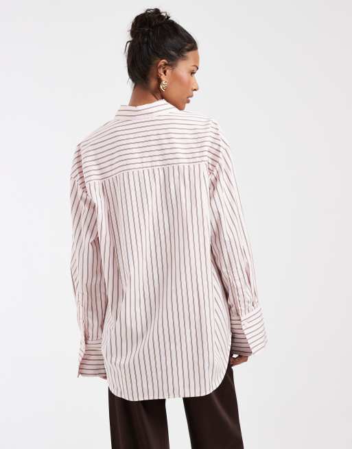 strapless open back dress Buy online Universal Works Edinburgh - Road Shirt - Pink Lily Stripe main image 0