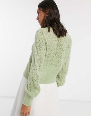 sage green cardigan