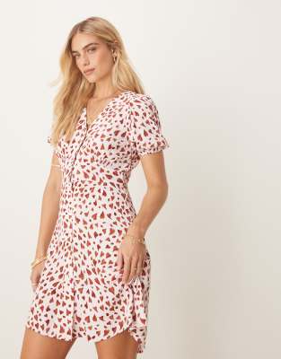 & Other Stories Button Through Mini Dress In Pink