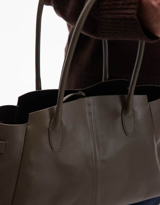 & Other Stories - Cabas en cuir - Vert olive , 4 de 4