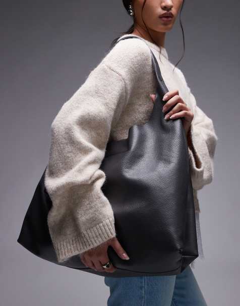 & Other Stories - Cabas XL en cuir souple - Gris foncé - view 1