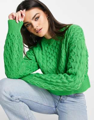 Green cable clearance sweater