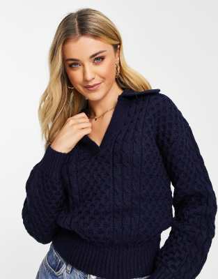 knit collar jumper