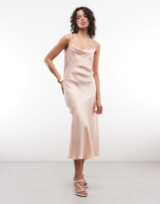 & Other Stories Cami Maxi Slip Dress With Low Back In Brown