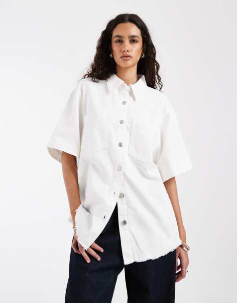 & Other Stories - Camicia di jeans a maniche corte bianca - view 1
