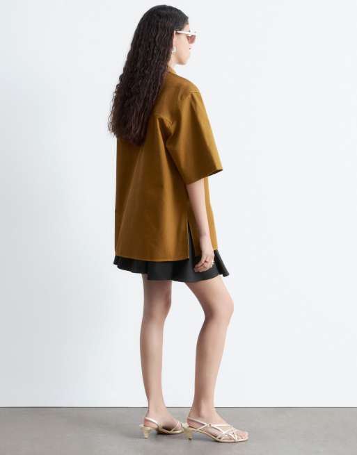 & Other Stories - Camicia oversize multitasche in puro cotone beige, 4 di 4