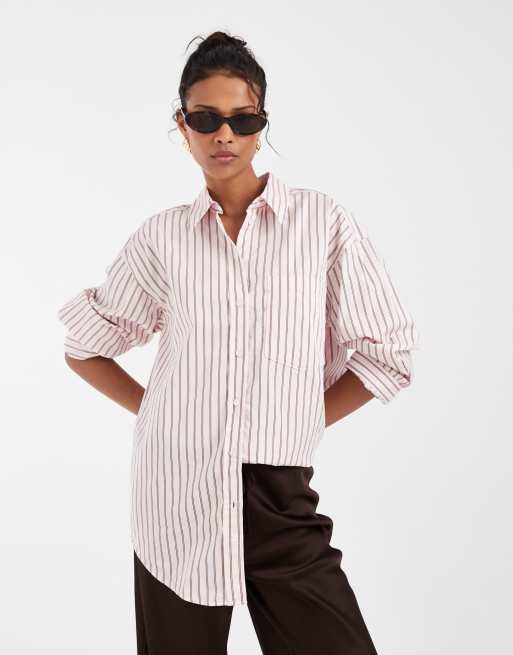 & Other Stories - Camicia rosa a righe con bottoni, 2 di 4