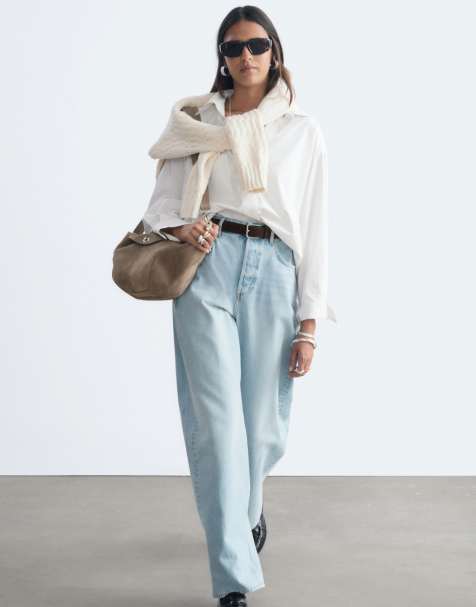& Other Stories - camisa oversize de algodón puro blanca con bolsillo - view 1