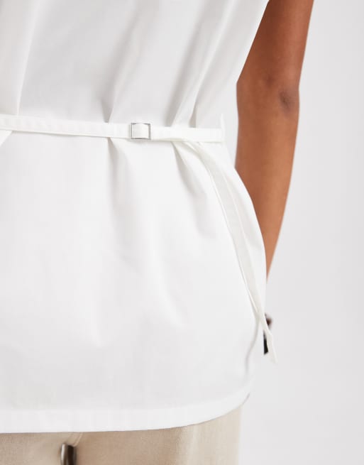 & Other Stories - camisa sin mangas abotonada con cuello en blanco, 2 de 4