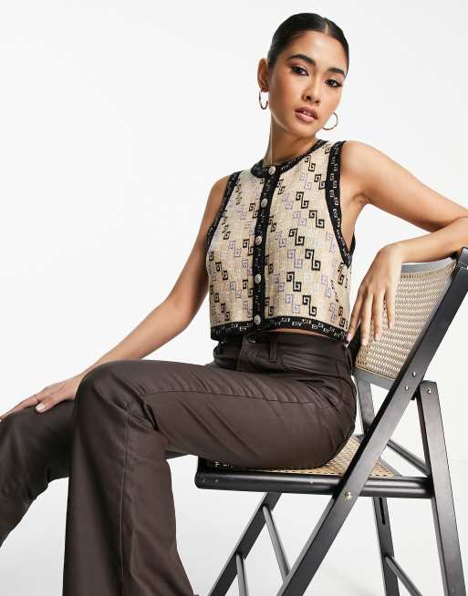 & Other Stories - Canotta in maglia di jacquard con stampa, multicolore