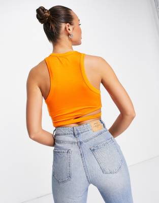 Canotta taglio corto arancione con cut-out -  Other Stories T-shirt donna  - immagine2