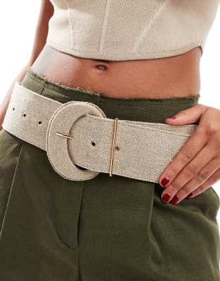 & Other Stories canvas belt in beige-Grey