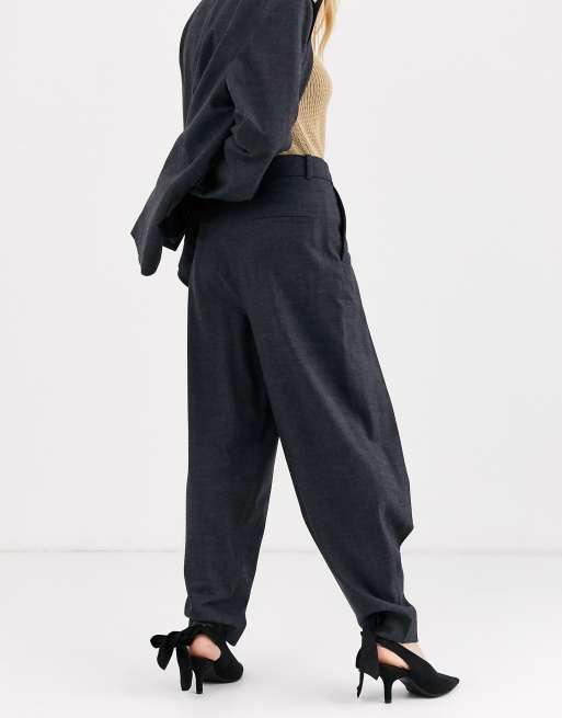  Other Stories Capsule tapered wool pants in dark gray