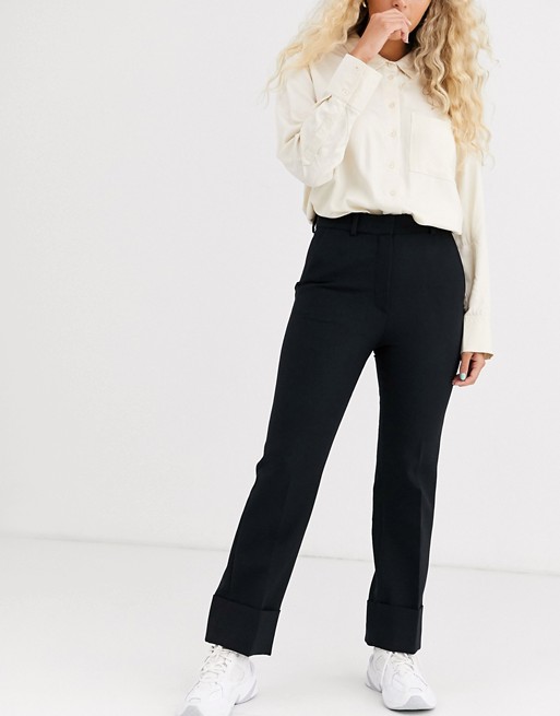 & Other Stories Capsule wool tuxedo trousers in black