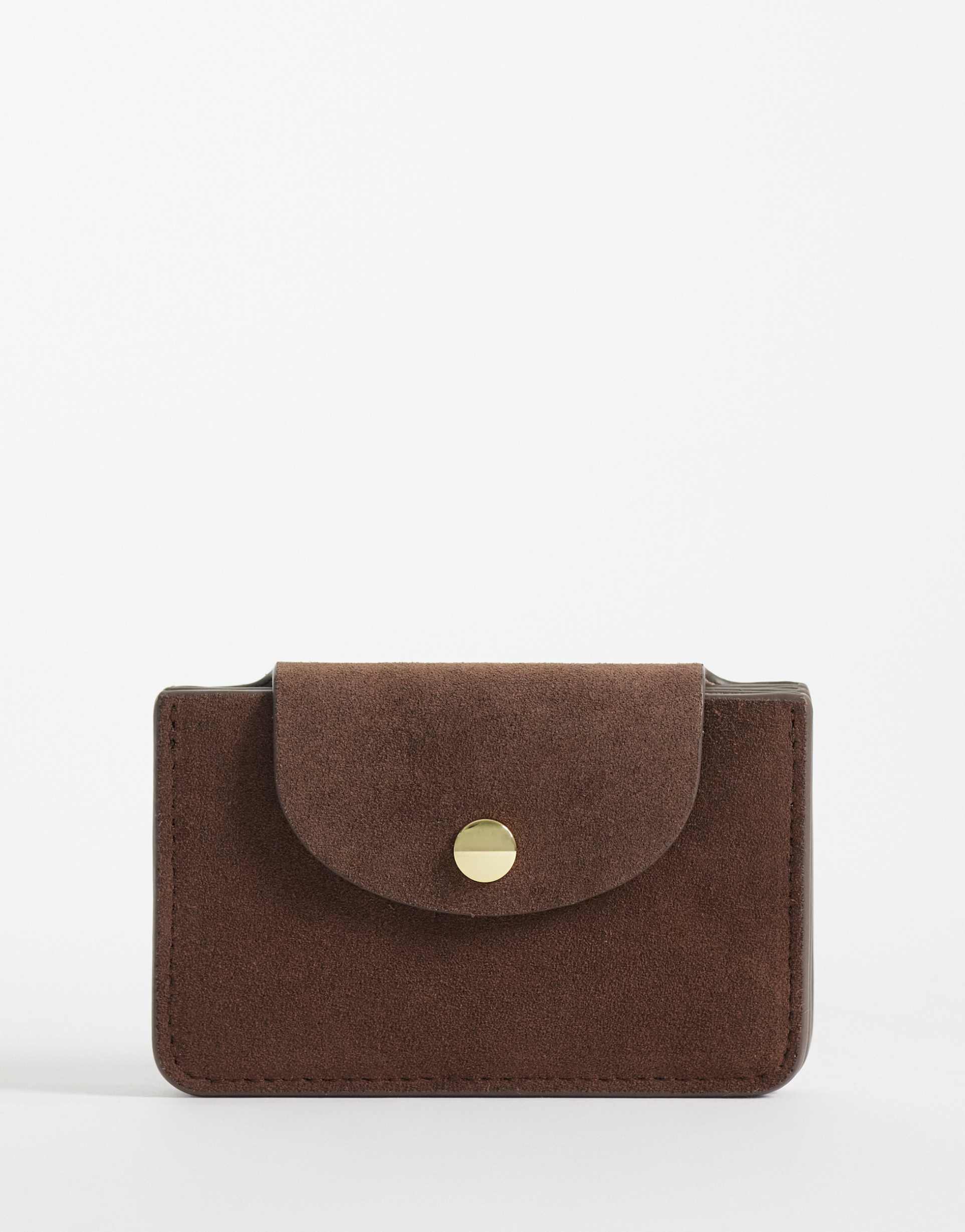 & other stories card holder with flap in brown