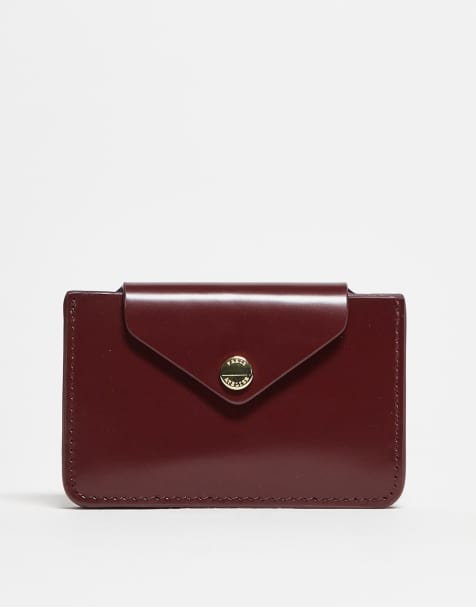 & Other Stories card holder with flap in burgundy - view 1
