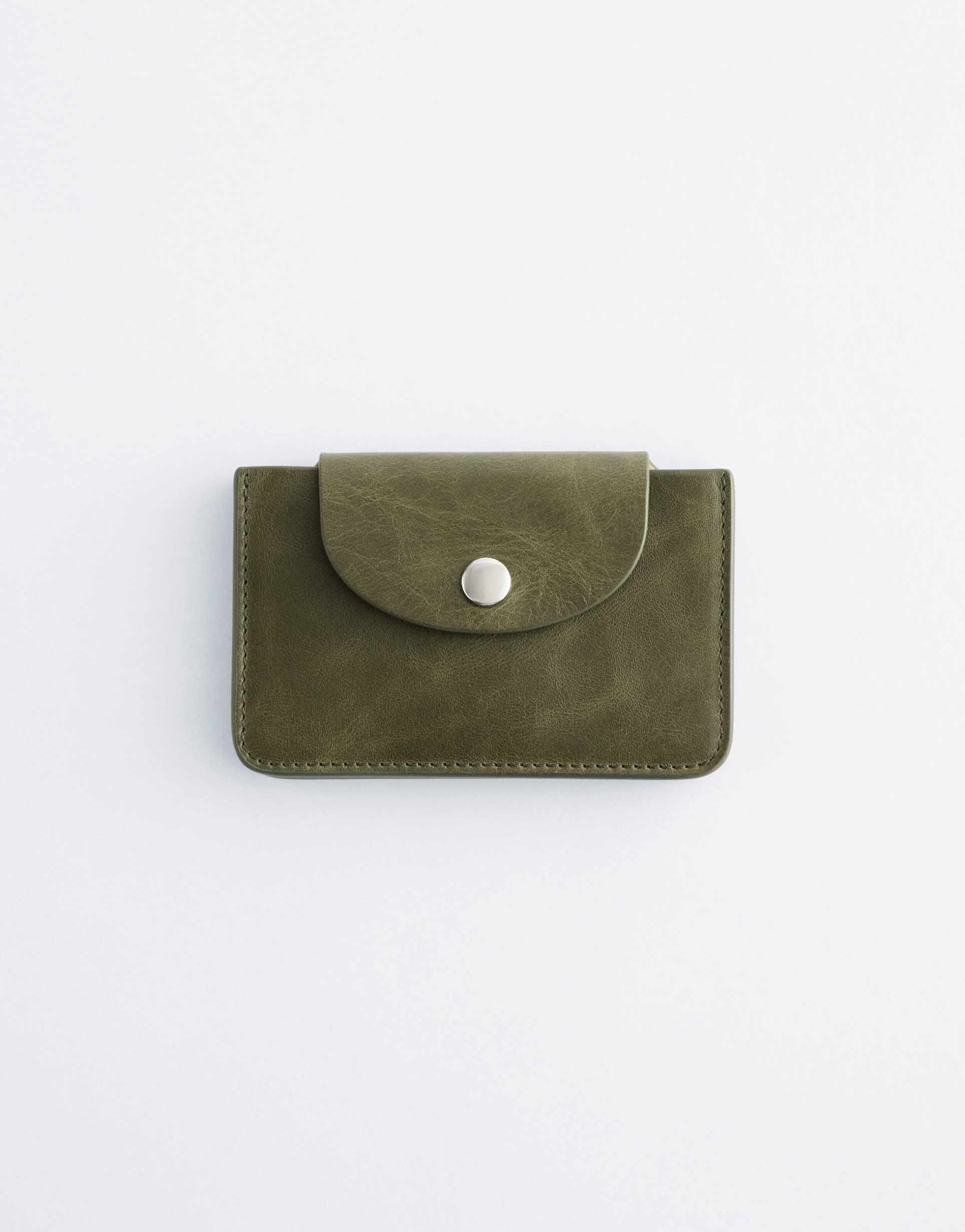 & other stories card holder with flap in khaki green