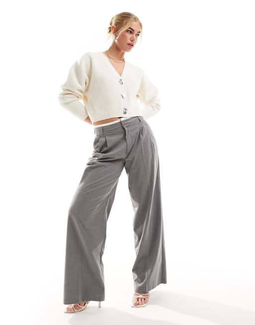 & Other Stories - Cardigan bianco morbido in misto lana e cotone con scollo a V