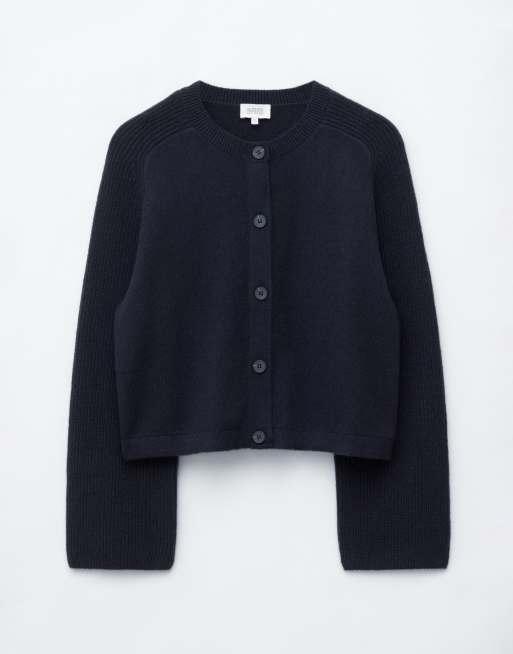 & Other Stories cardigan i bomulds- og uldblanding i navy, 4 af 4