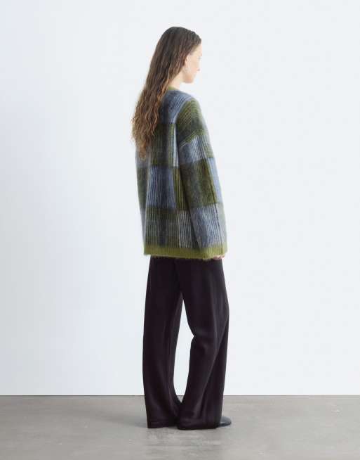 & Other Stories cardigan i patchwork i grøn uld- og mohairblanding, 4 af 4