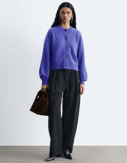 & Other Stories cardigan in lana cotta viola, 2 di 4
