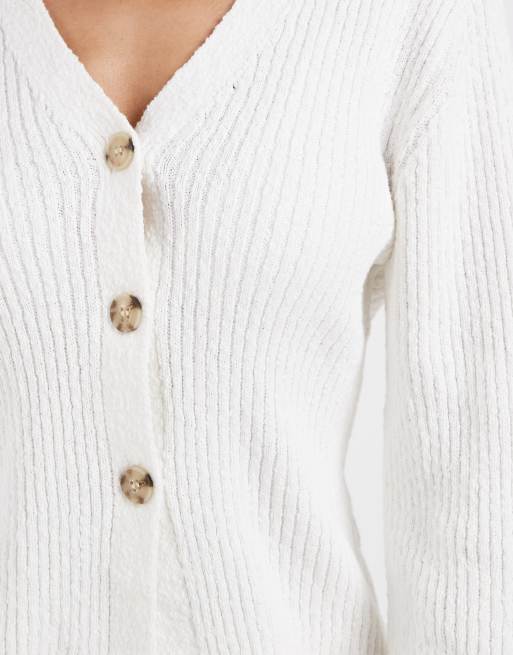 & Other Stories - Cardigan in maglia traforata bianco testurizzato, 3 di 4