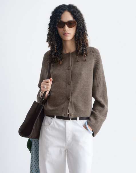 & Other Stories cardigan in misto cotone e lana beige - view 1